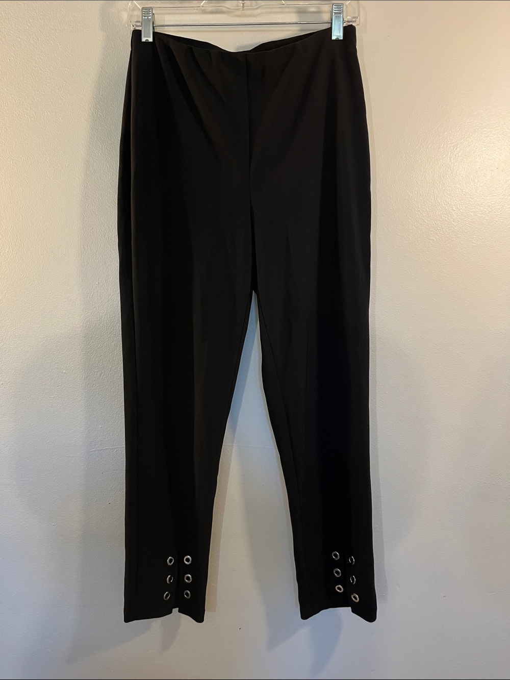 Joseph Ribkoff Black Skinny Pull-On Pants with Ankle Grommets